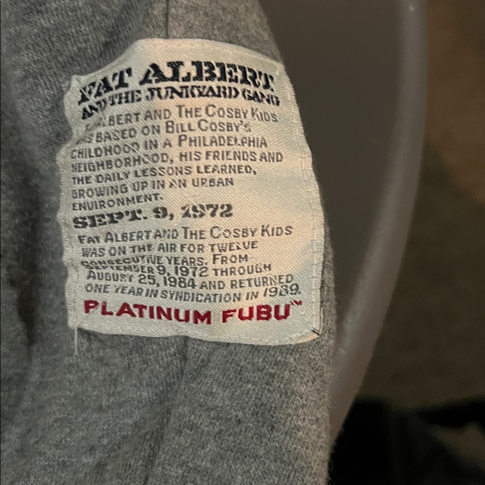 Gray FUBU Hoodie with Burgundy Accents sz 6x - Picture 5 of 6
